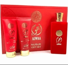 Kit Ajwaa Red Nusuk Edp 100ml+100ml Gel de banho+100ml …